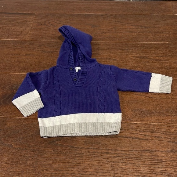 Jacadi Other - Jacadi Boys Blue Hooded Sweater Size 12 months